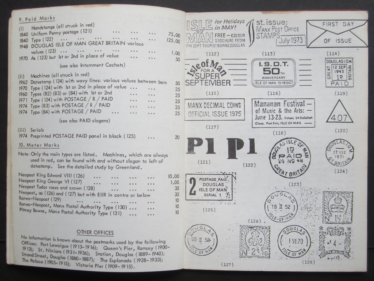 Yn Post Manninagh, Postal marking of Isle of Man, Stamp Catalogue 1976.