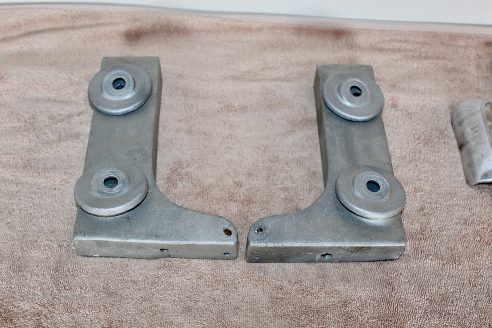 vintage aluminum boat parts cleats, trim, 20 piece lot