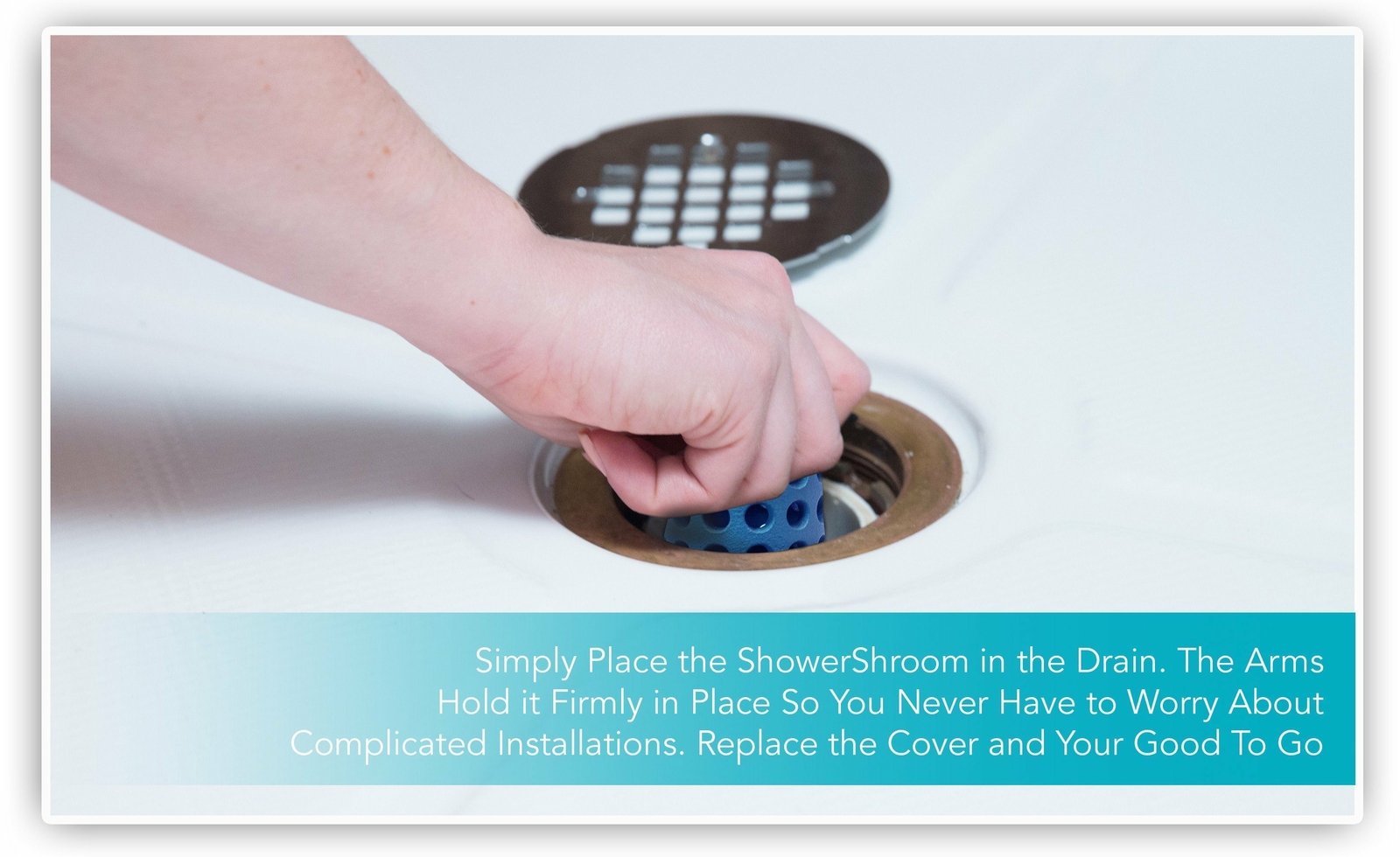 ShowerShroom® (Blue) 2" Revolutionary Hair Catcher for Shower Drain by TubShroom