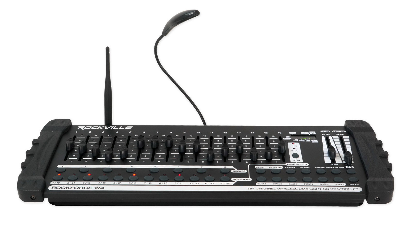 Rockville ROCKFORCE W4 384 Channel Wireless DMX Lighting Light Controller+MIDI