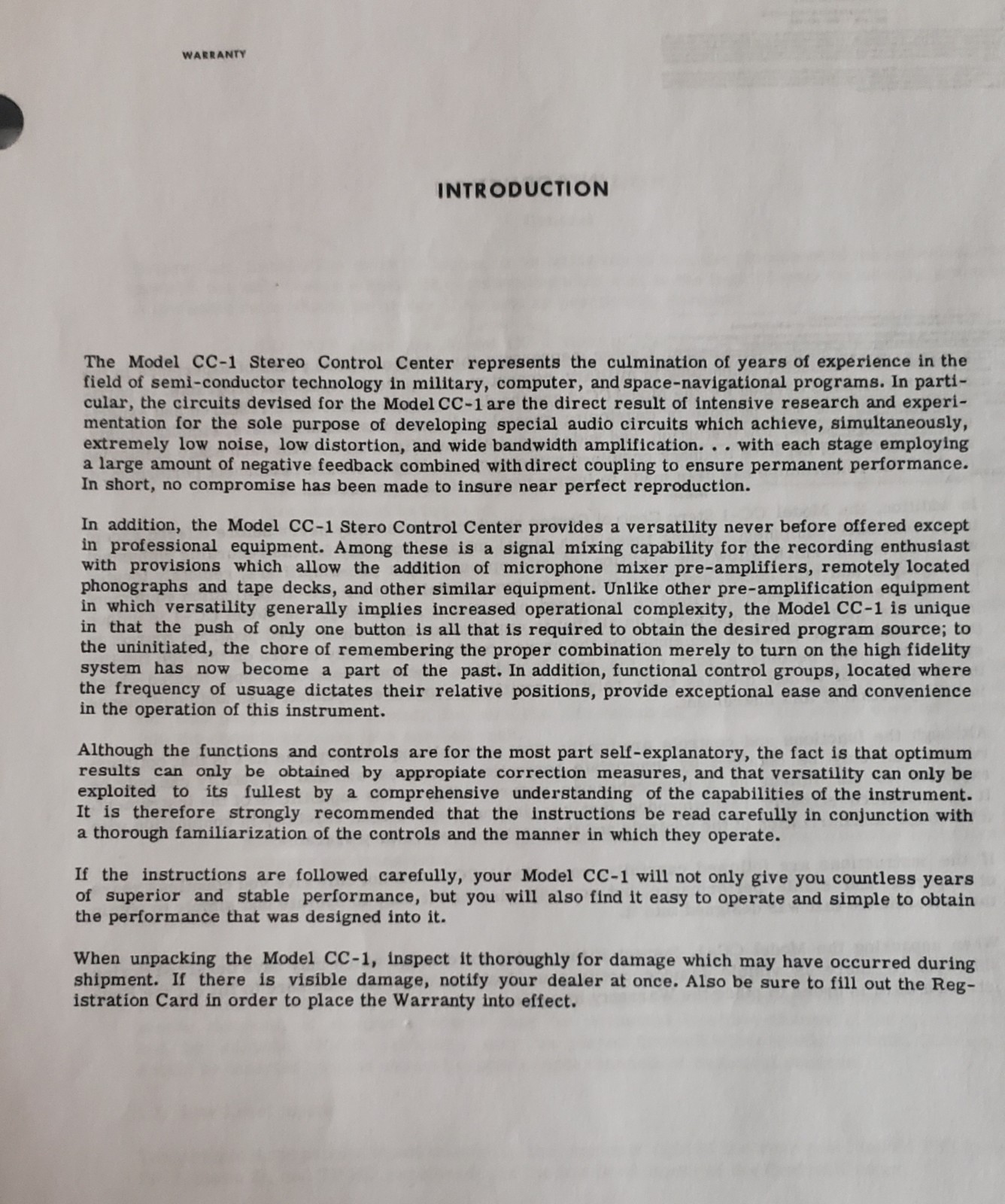 RARE CM Laboratories Labs CC-1 S.S. Preamplifier Control Amplifier w/Wood Case
