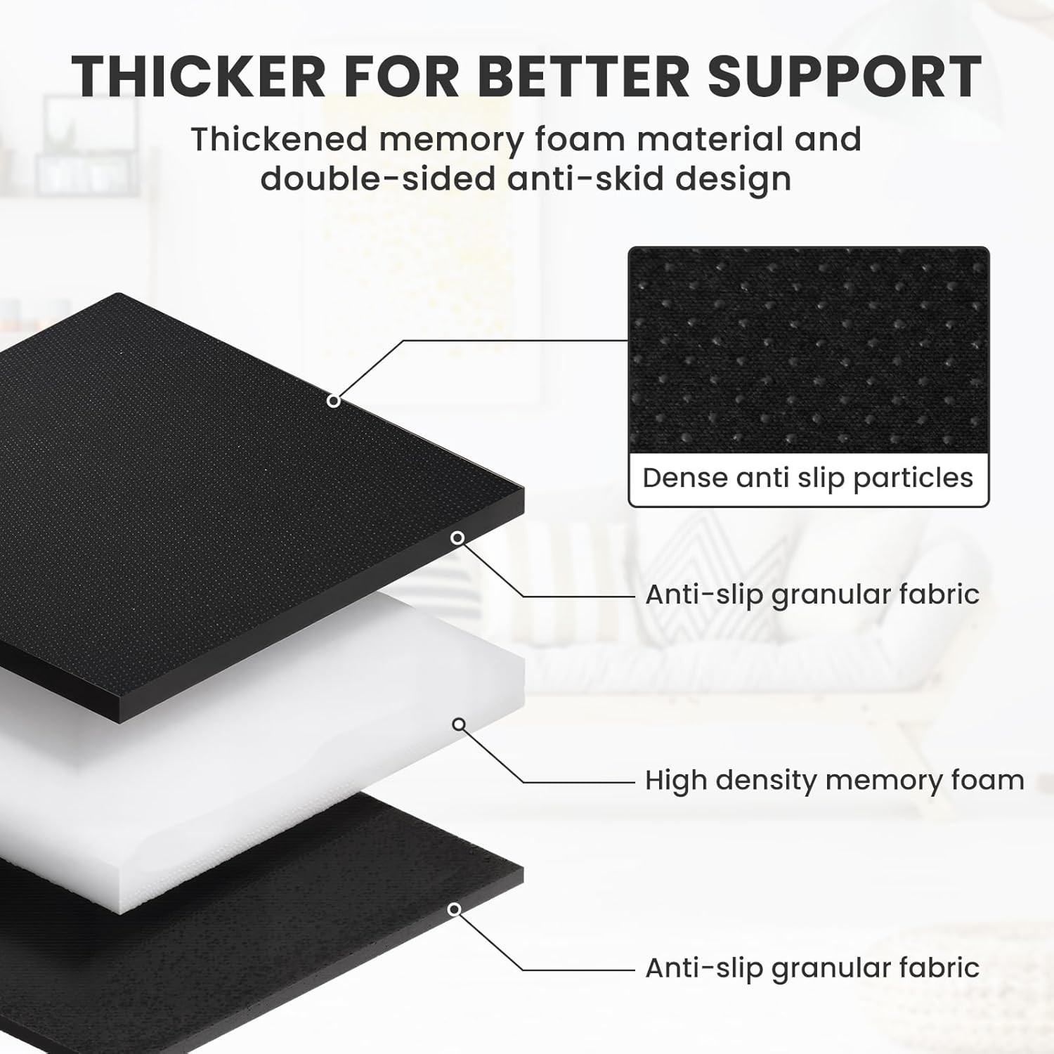 SLSY Rug Pad Cushioning Carpet Pad Mats 8'x5'/9'x6'/10'x8'/12'x9' Dual-Surface