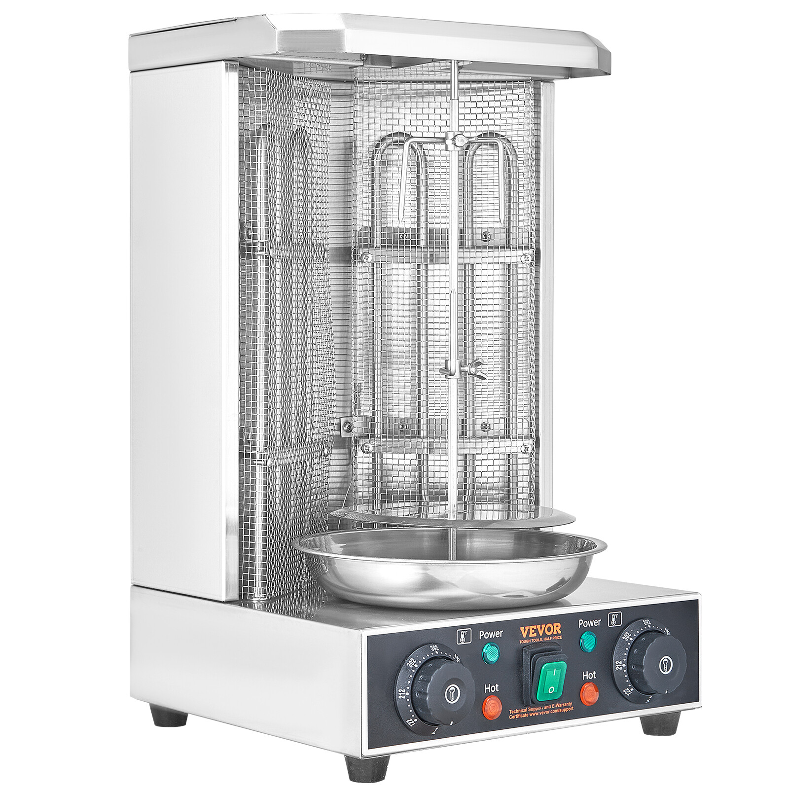 VEVOR Stainless Steel Shawarma Grill Machine Vertical Gyro Rotisserie Doner