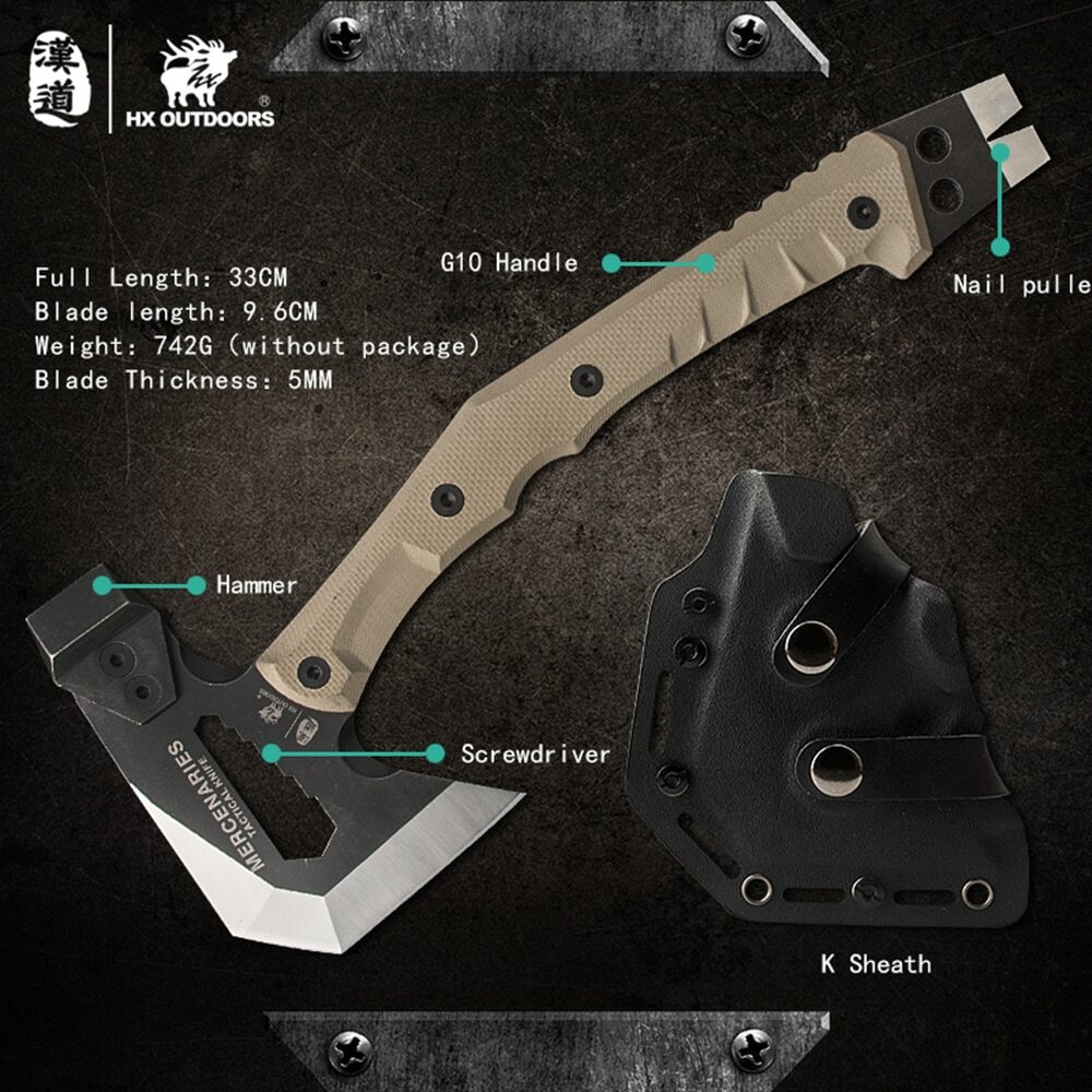 HX OUTDOORS Mercenarys Full Tang Camping Survival Touris Tactical Axe Hatchet