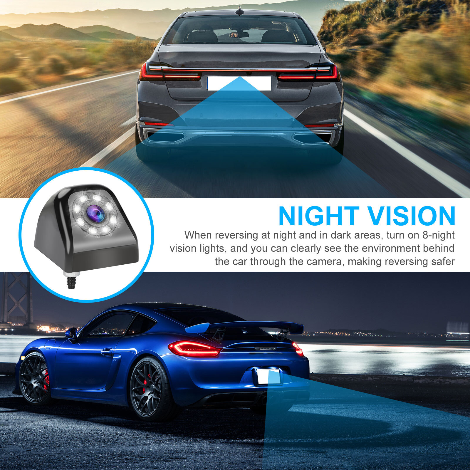 170° Car Rear View Reverse Camera Parking Backup Cam HD Night Vision Waterproof