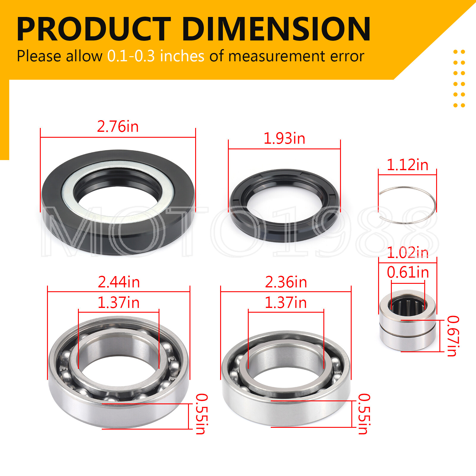 Rear Differential Bearing Seal Kit for Honda Rancher 420 TRX420 Foreman 500 520