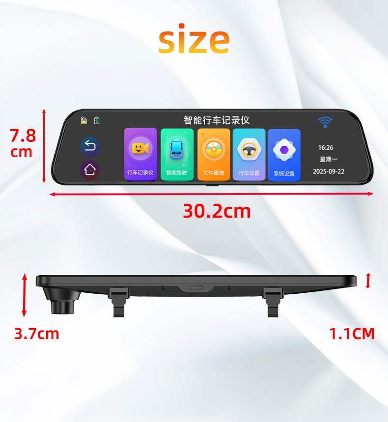 2026 Smart 4K Mirror Dash Cam 4 Channel ADAS BSD WIFI Car Camera Rearview Mirror