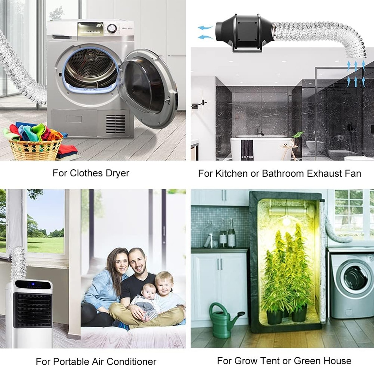 4-Inch 10-Feet Flexible Duct for Heating Cooling Ventilation and Exhaust