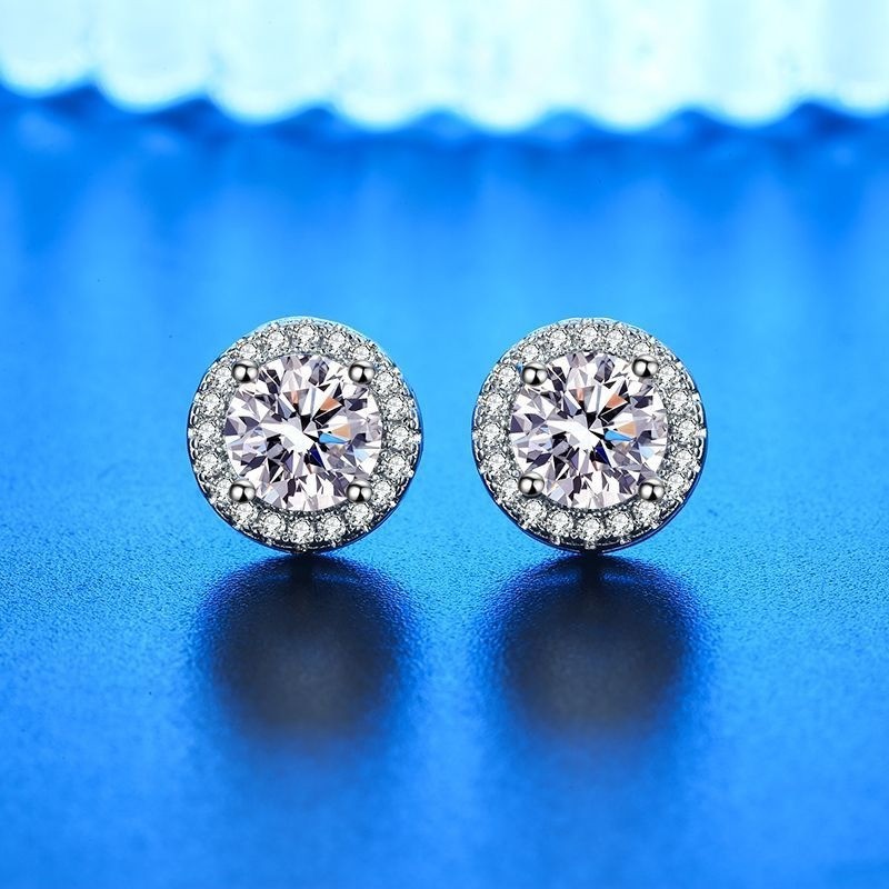 Women's Ear Studs Inlaid Synthetic Zircon Copper Earrings Fashion Jewelry