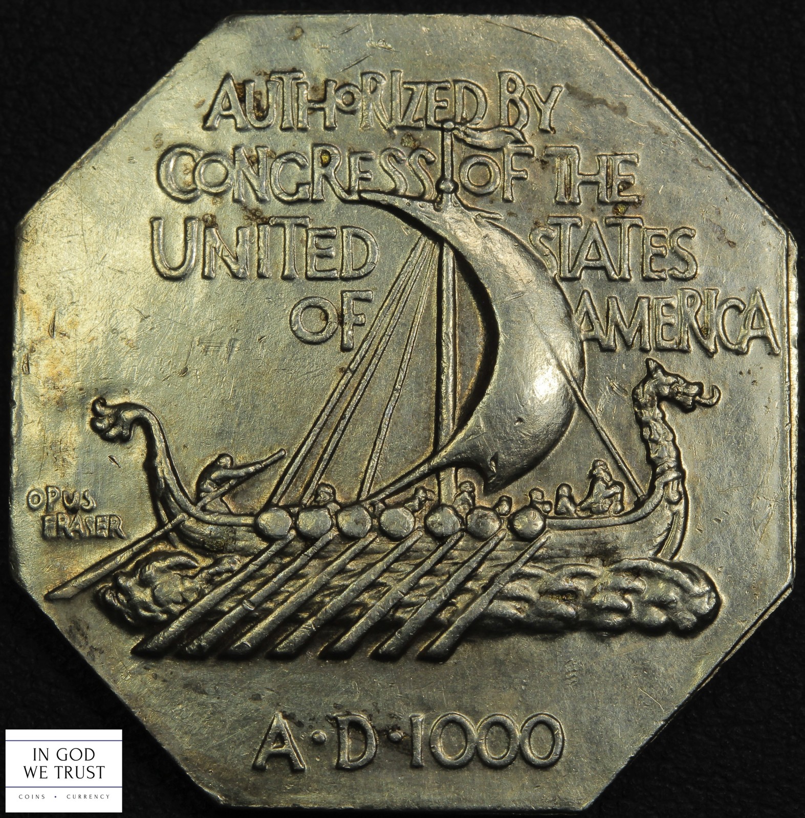 1925 Thick Norse American Centennial Silver Medal