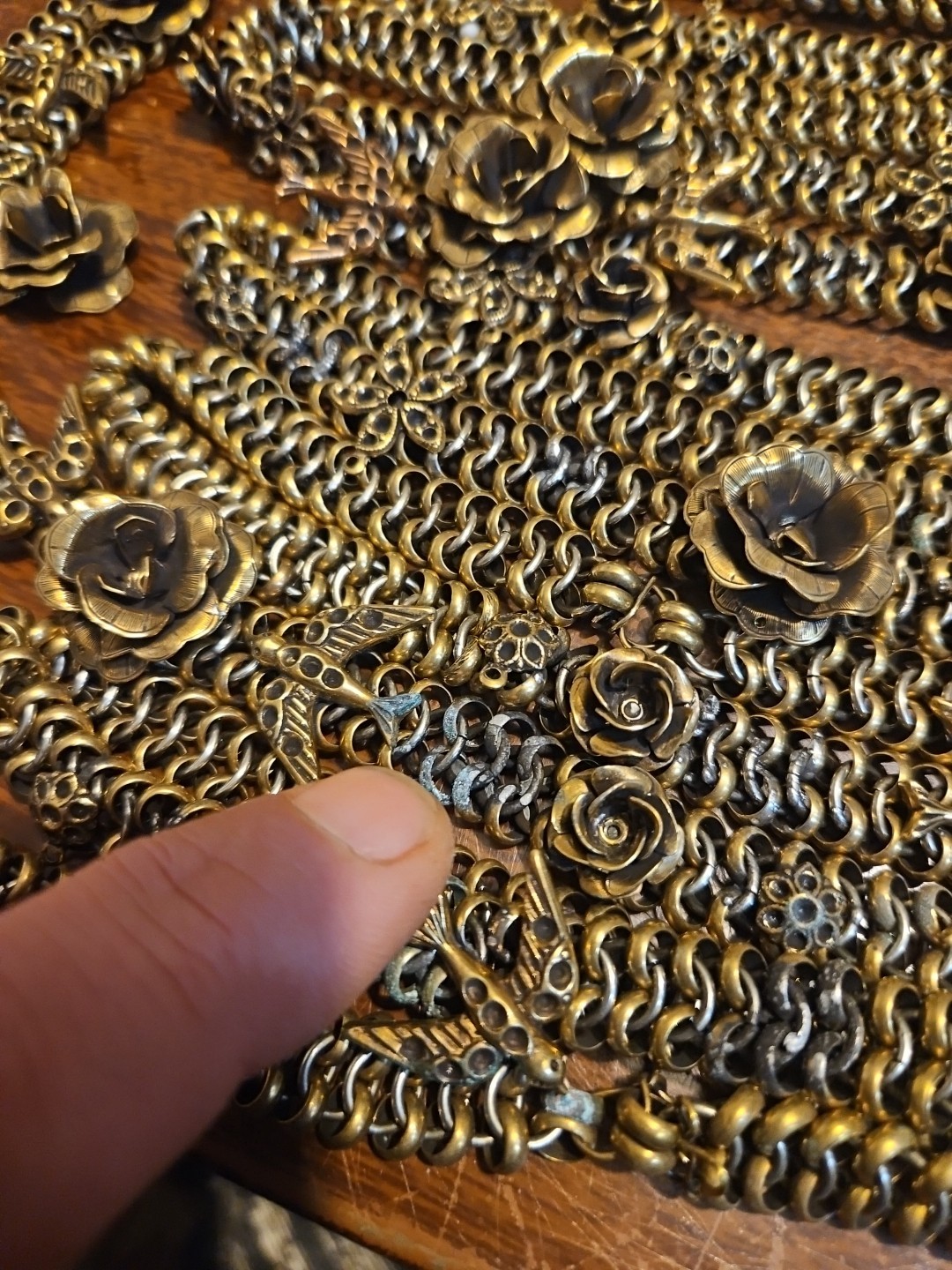 Huge Repurposing Lot Chains Pieces Vintage 60s Brass Stampings Findings Jewelry