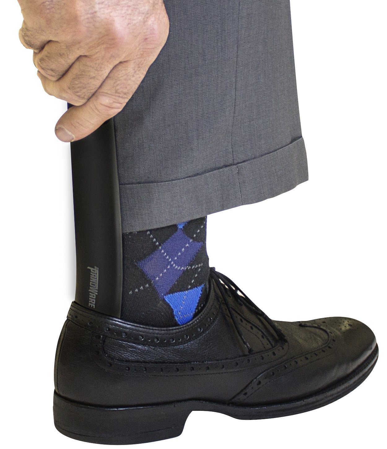 Panoware Set of 2, Extra Long Handle Shoe Horn and Travel long, black