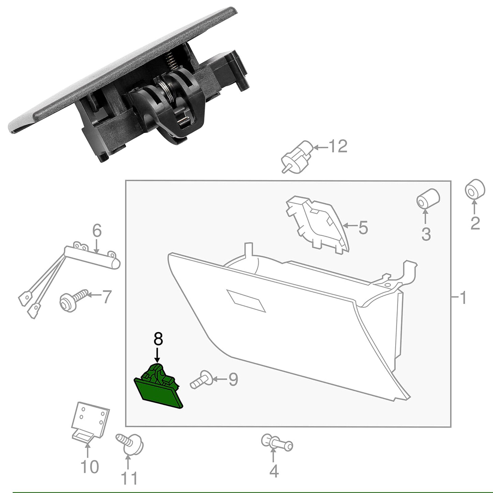Glove Box Latch Handle For Ford F150 F250-F550 2009-2014 Compartment Lock Black