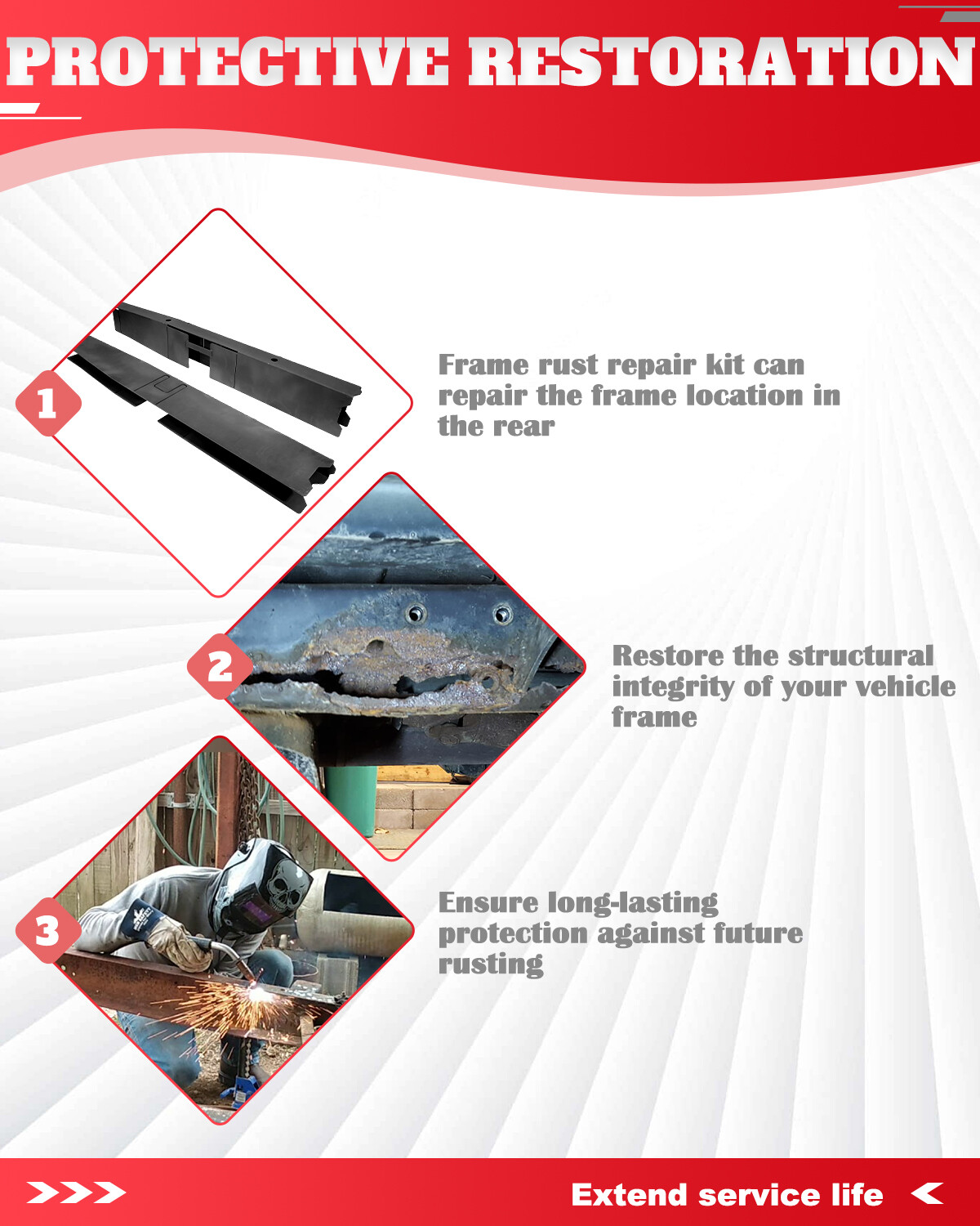 Center & Mid-Rear Frame fits 2007-2014 2nd/3rd gen Chevrolet Silverado Ext &Crew