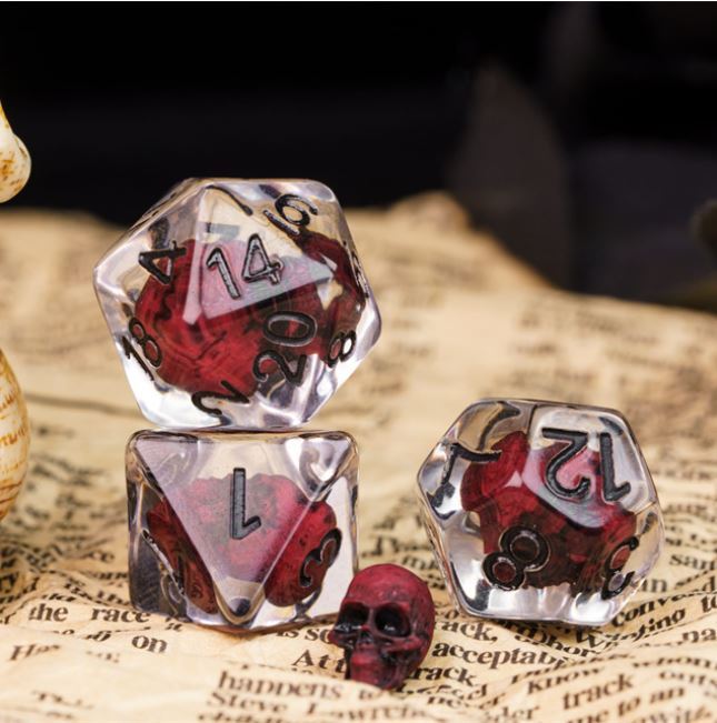 Bleeding Skull 7 Dice Set for DND and Pathfinder RPG Games