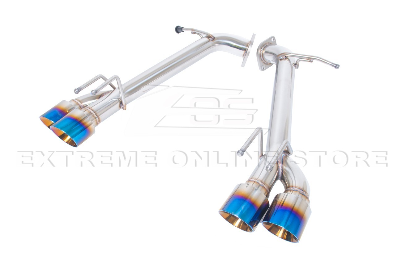 For 18-24 Toyota Camry T-304 Muffler Delete Quad Burnt Tips Axle Back Exhaust