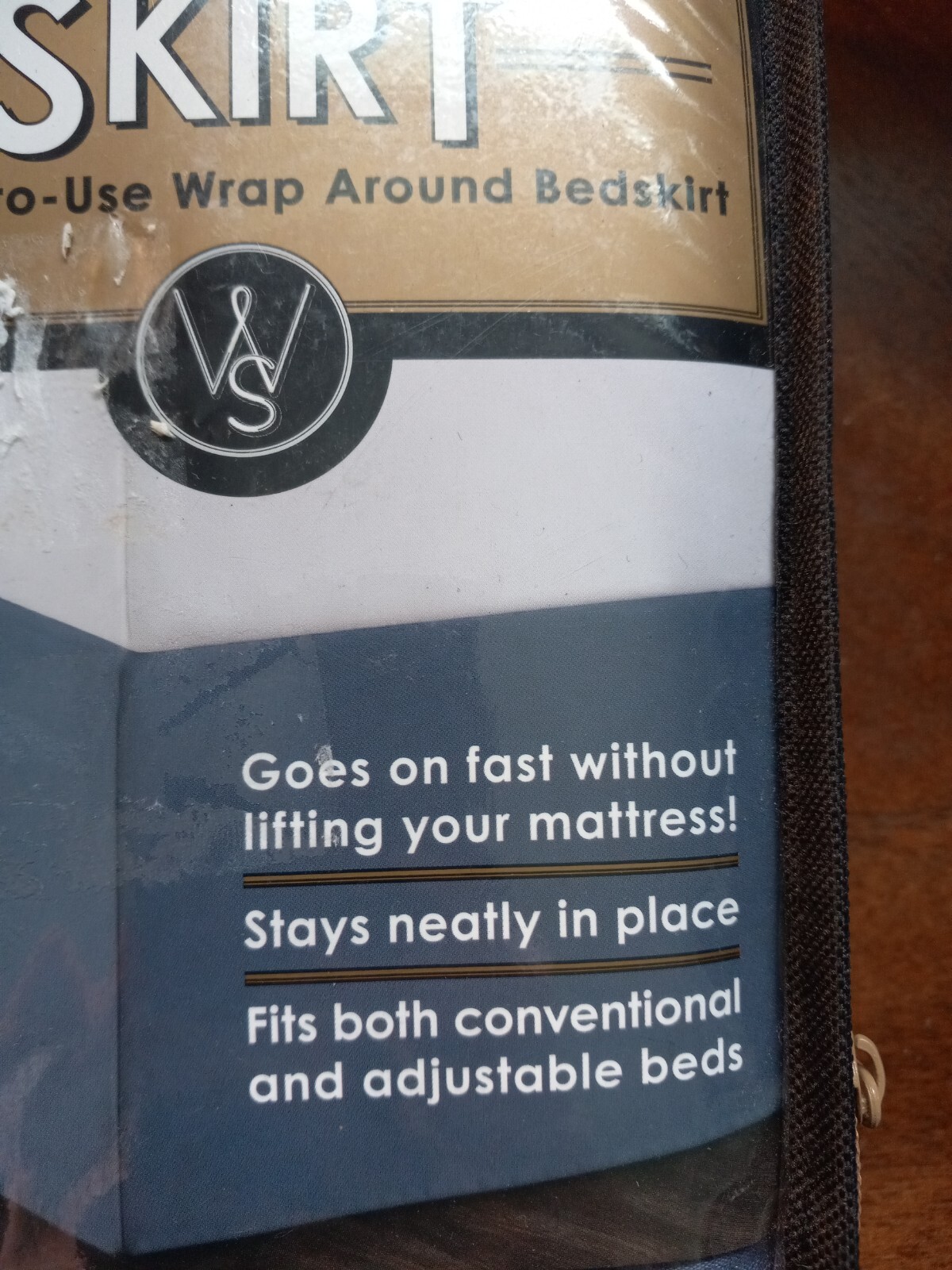 Wrap-Around Wonderskirt Twin Size Wrinkle Resistant Bed Skirt, 15" Drop, Blue