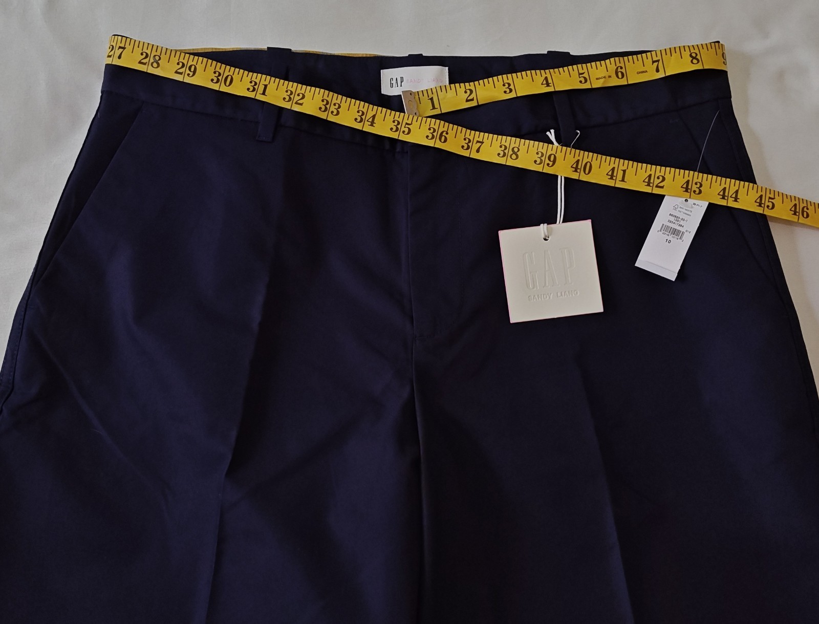 GAP x Sandy Liang Mid Rise Bow-Back Navy Blue Khakis, LTD ED - Women’s Size 10