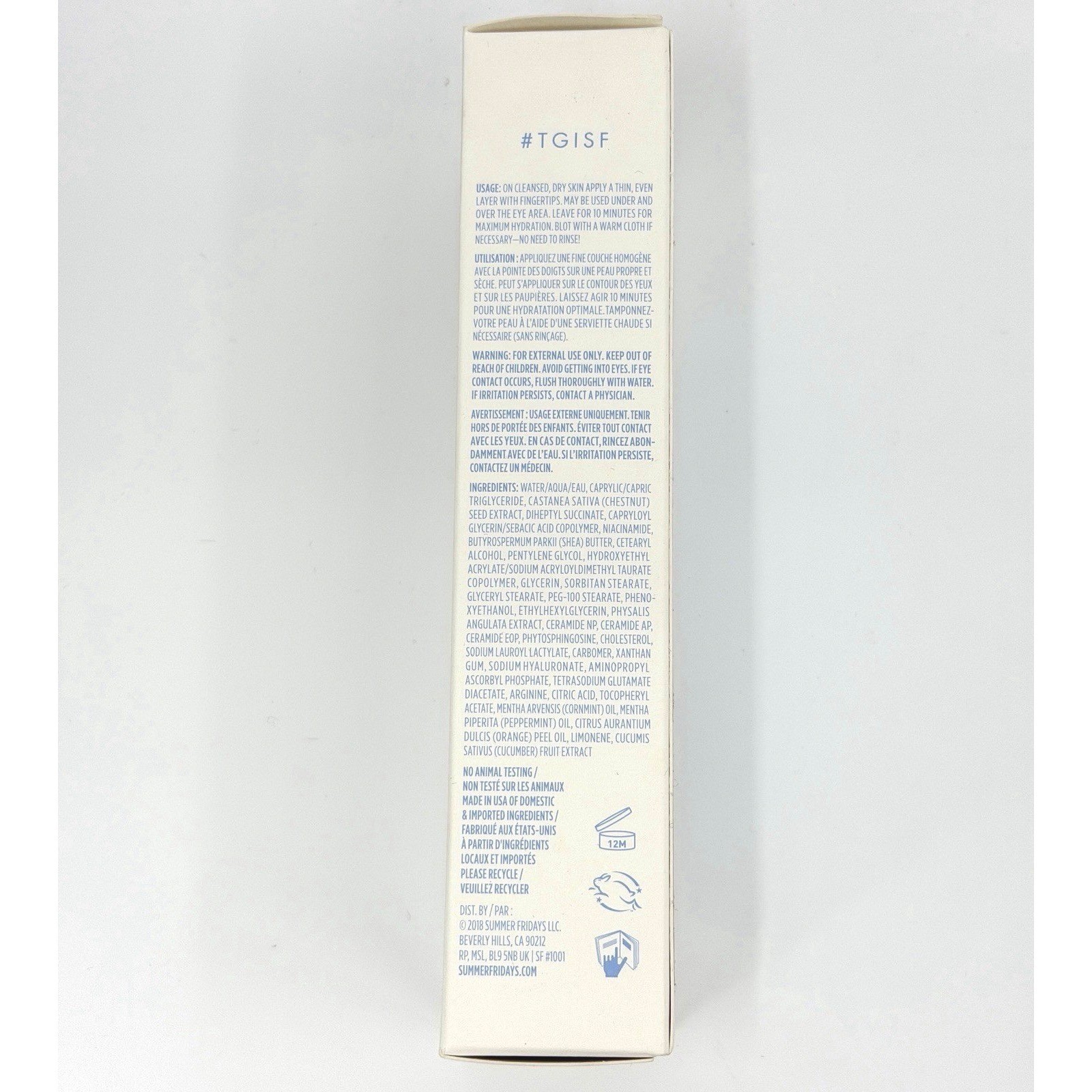 Summer Fridays Jet Lag Mask 2.25 oz Hydrating Face Mask New in Box Older Package