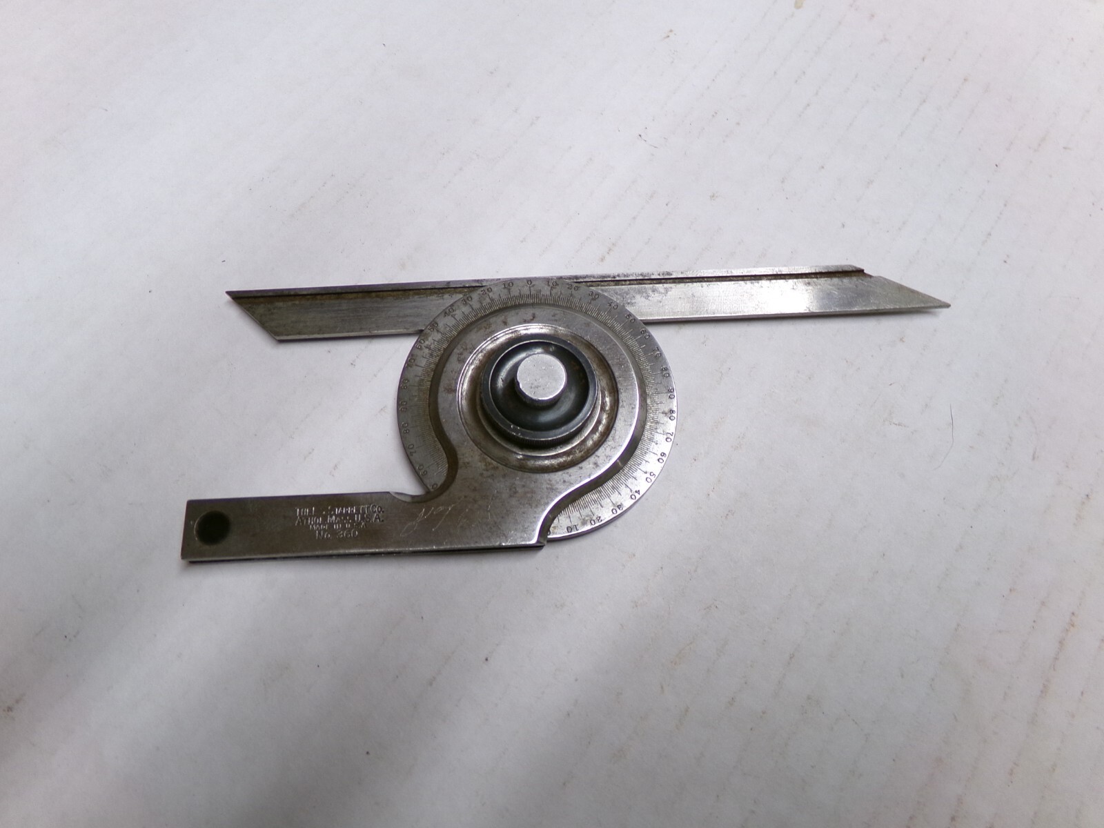 Starrett No 360 Protractor In Wooden Case Incomplete