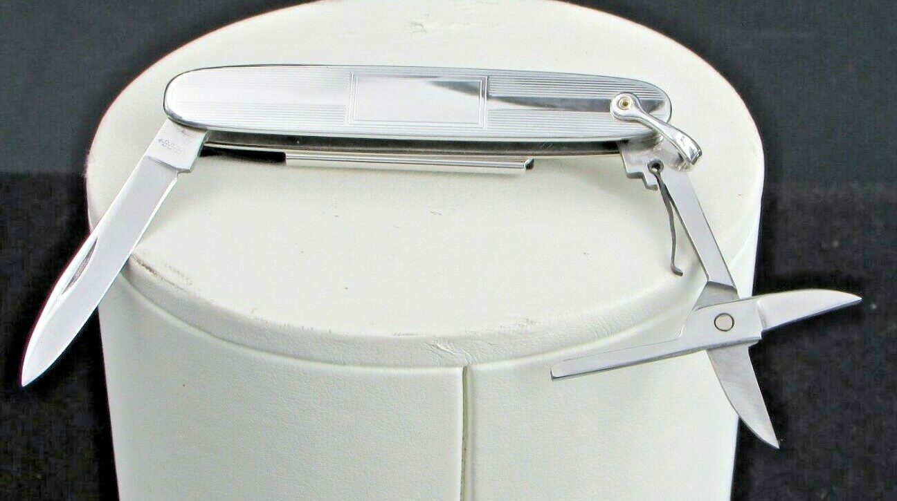 WEH Hayward Vintage Sterling Silver 2.5" Pocket Knife w/ Hard Case, New