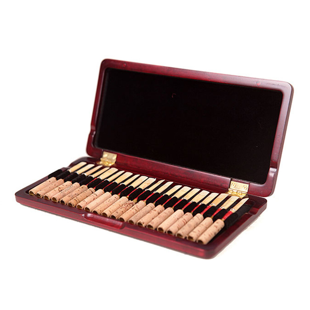 Maroon Wooden Oboe Reeds Case w Smooth Surface for 20pcs Oboe Reeds(CASE ONLY)
