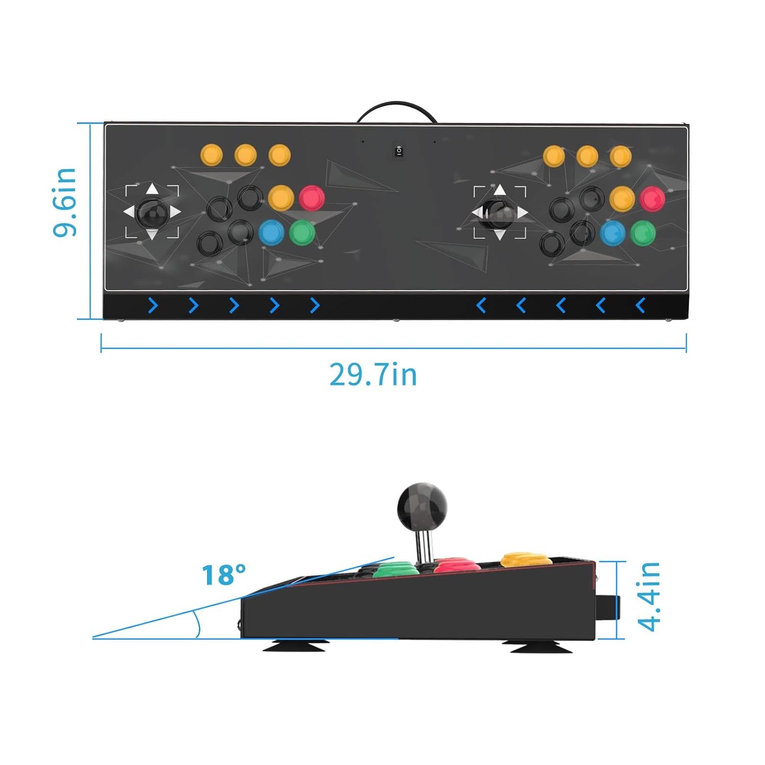 Arcade Fight Joystick 2 Players Controller Compatible with multiple platforms