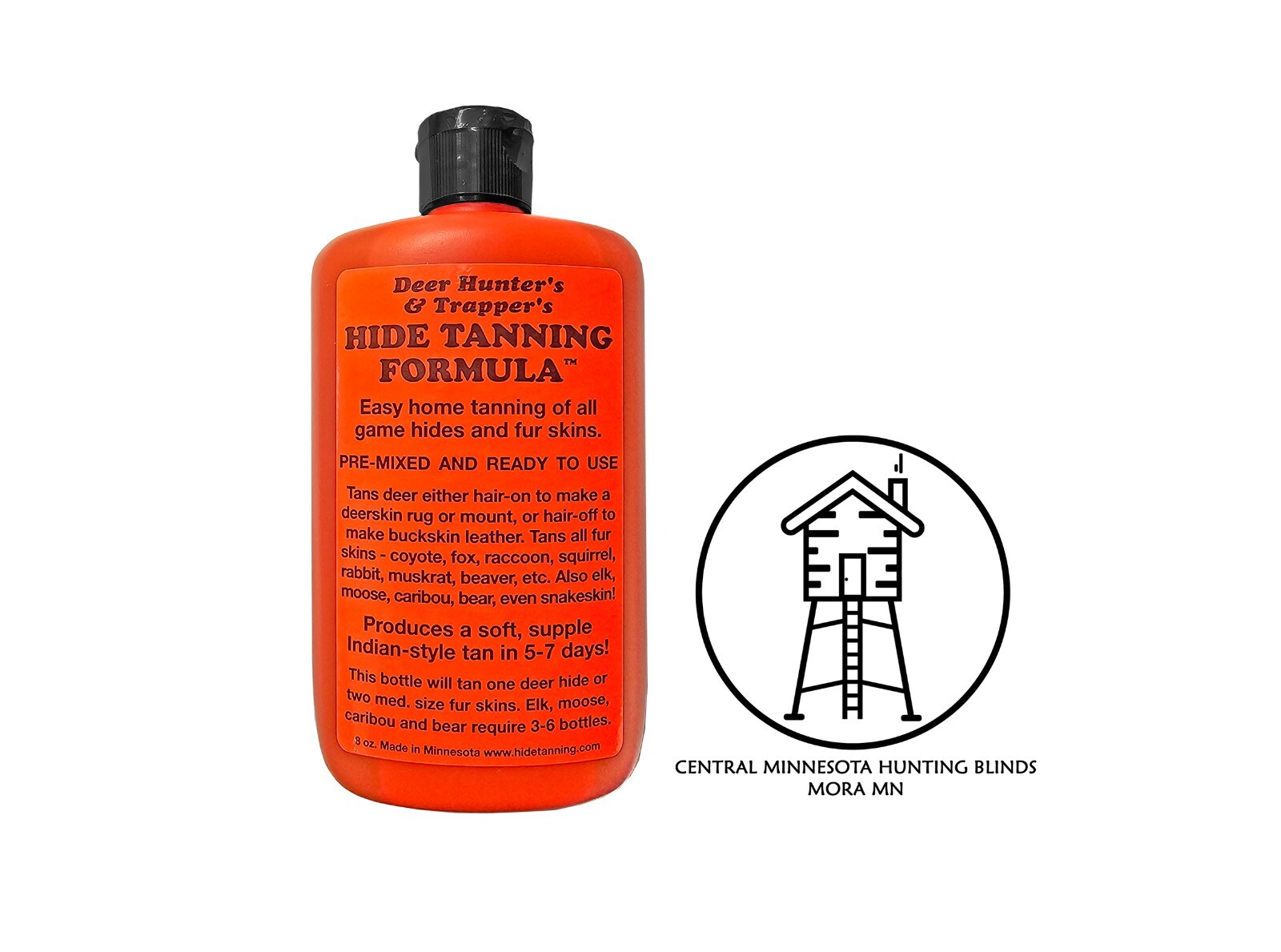 (PACK 1) Trapper's Hide & Fur Tanning Formula. 8 oz, Best Home Tanning Solution