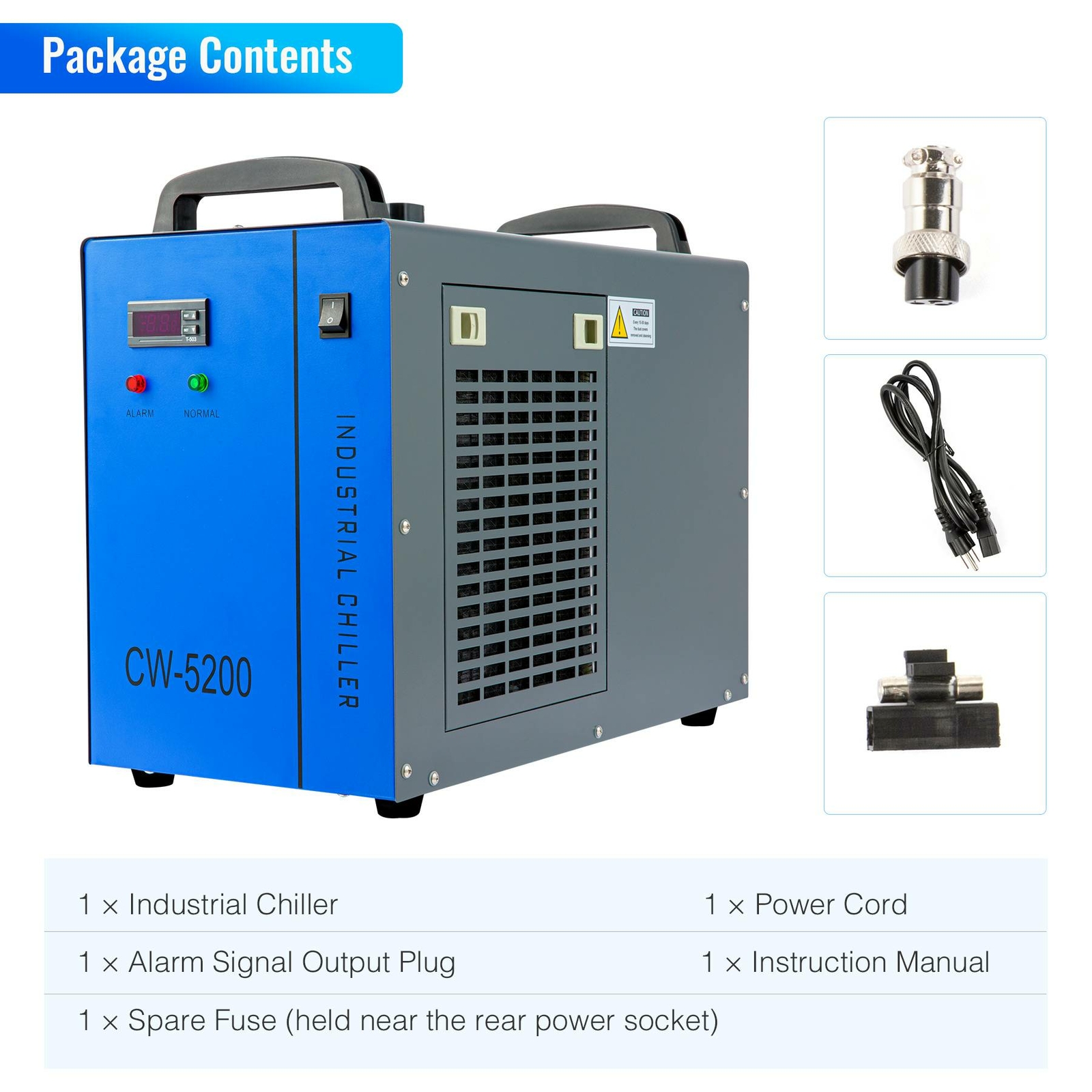 OMTech Industrial Water Chiller CW5200 for CNC CO2 Laser Engraver Cutter Marker