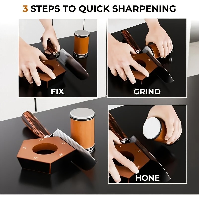 Diamond Rolling Knife Sharpener 5 Angles Sharpening Tool No Power Required Brown