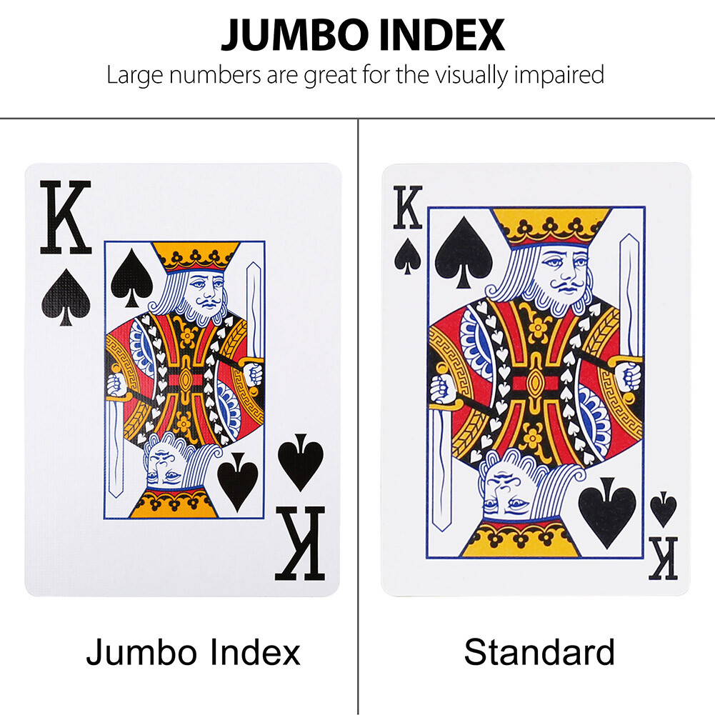 LotFancy Playing Cards Jumbo Index 12 Decks of Cards Poker Size 6 Red 6 Blue Lot