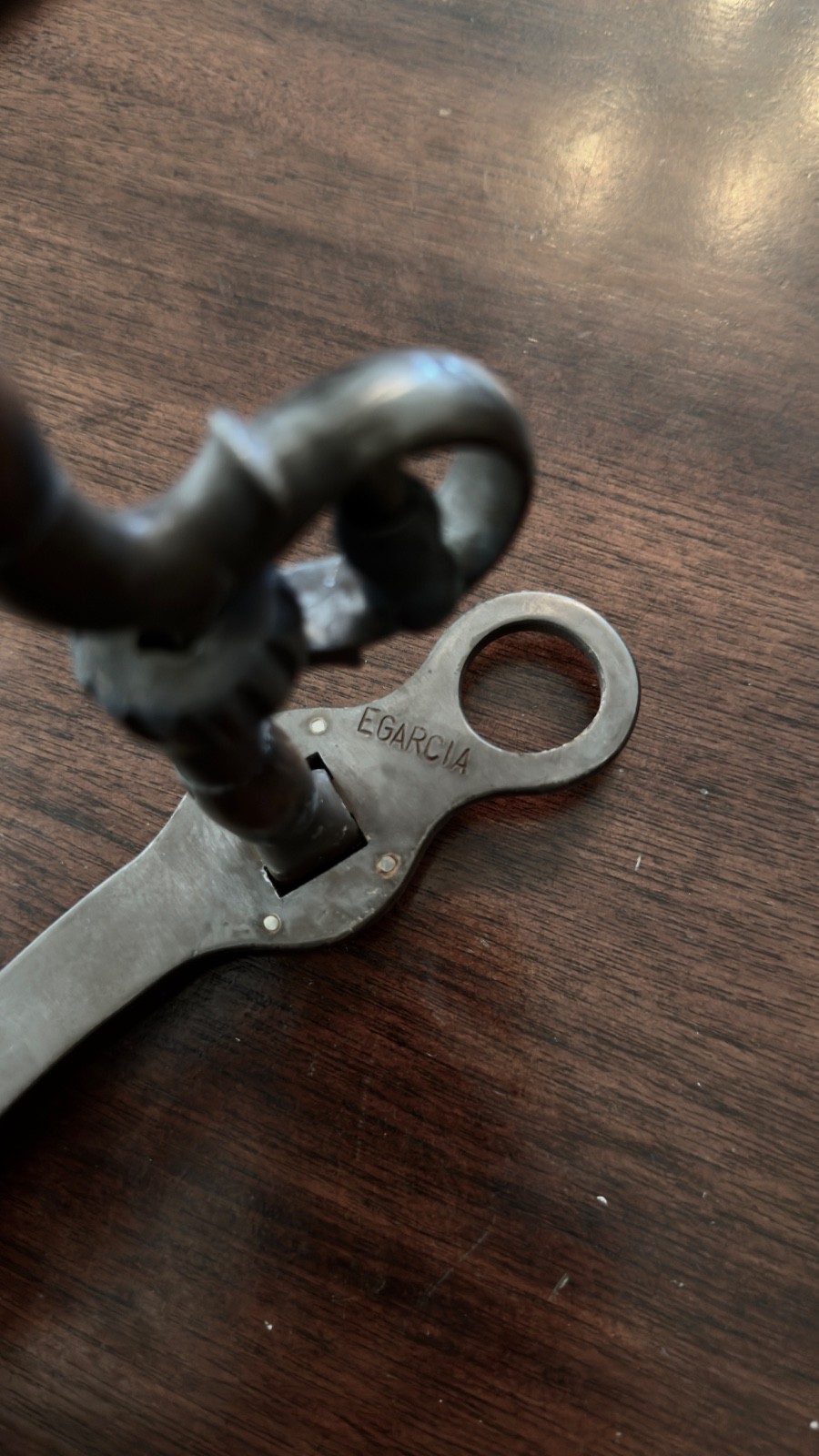 VINTAGE STERLING SILVER VENTURA STYLE CHEVRON INLAY SHOW BIT MAKER MARKED GARCIA