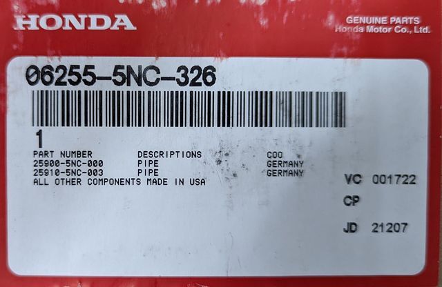 Genuine Acura MDX Trailering ATF Cooler Kit 06255-5NC-326