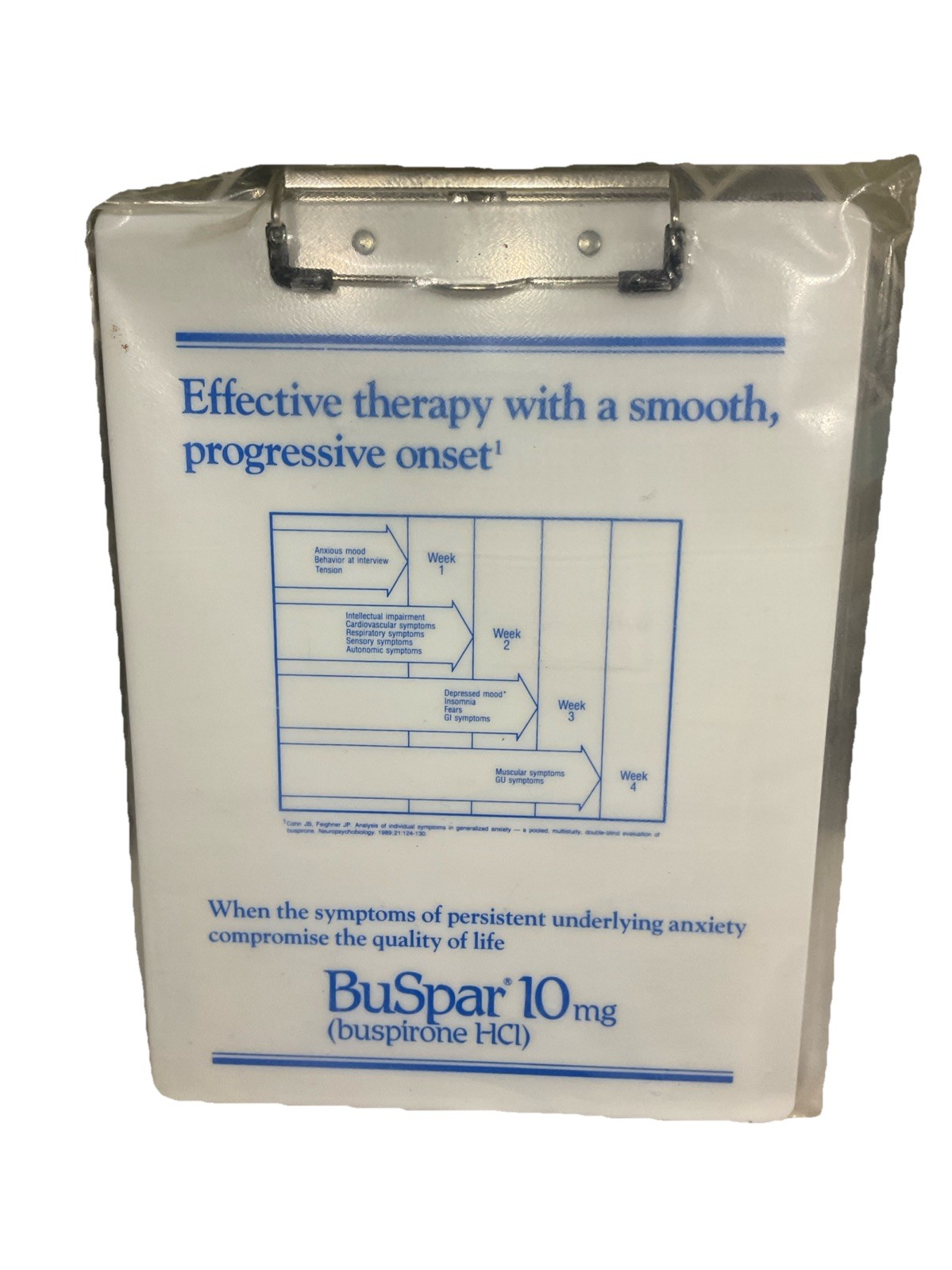 Vintage BuSpar Clipboard Rx Pharmaceutical Drug Rep Physician Dr Office