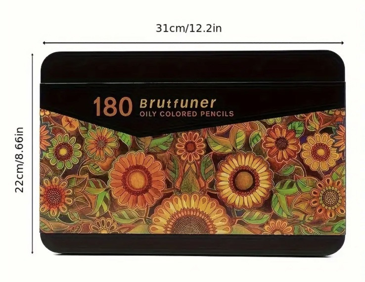 180 Brutfuner oily colored Black Barrel pencils in Metal Box NEW shipping incl