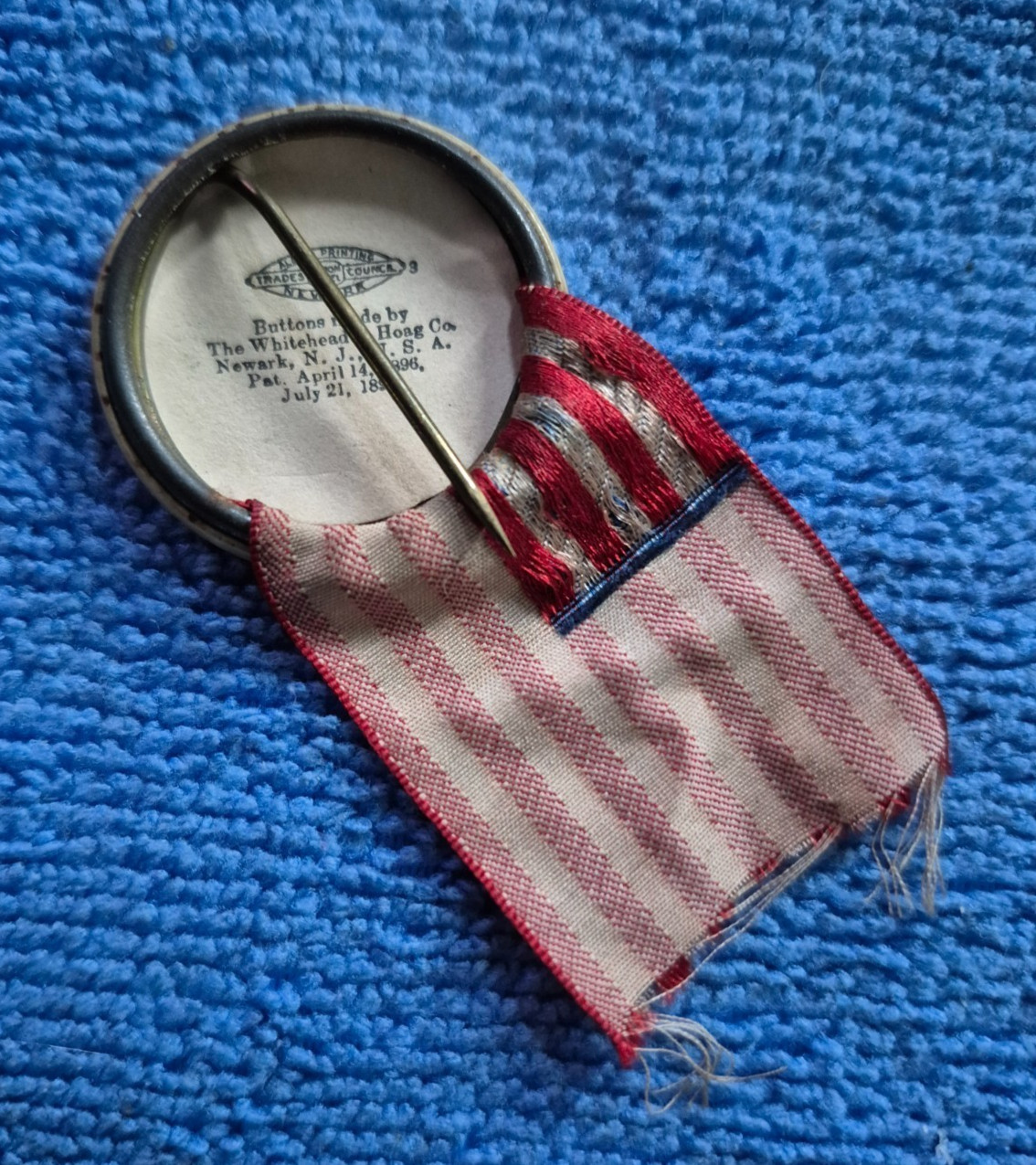 Pin Back button Patriotic Order Sons of America - Chester PA 1904