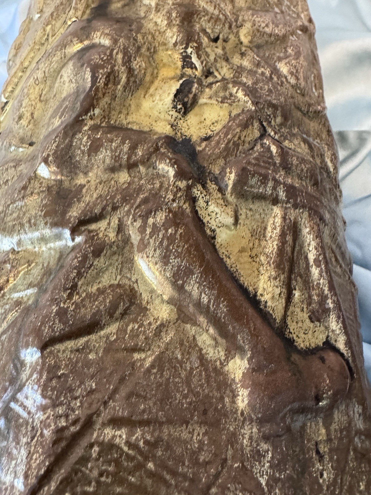 Lombard Umbrella Stand Brass Embossed Relief Colonial Pub Scene England 15" Tall