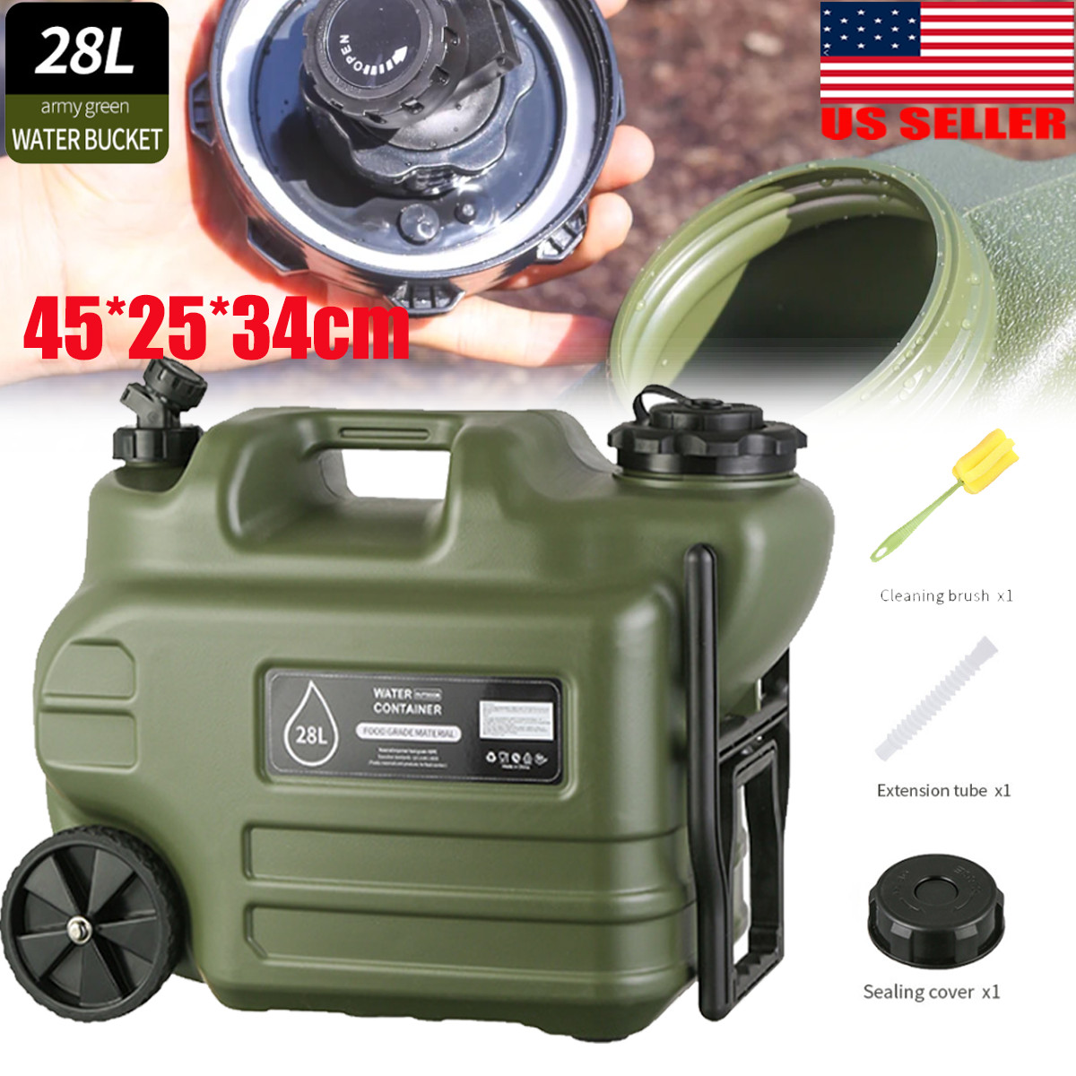 7 Gallon Water Jug,Camping Water Container, BPA Free Portable Water Dispenser US