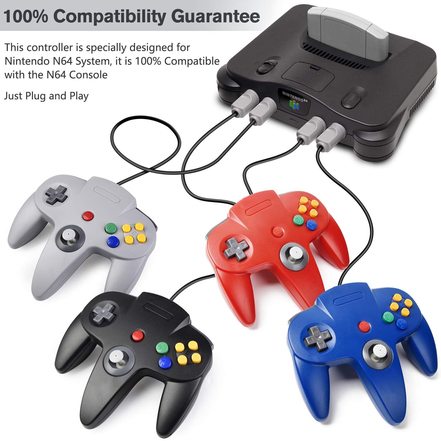 New Wired Controller Joystick Compatible With Nintendo 64 N64 Video Game Console
