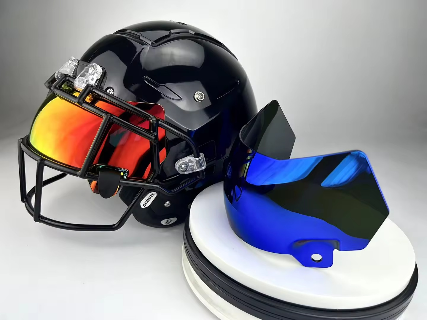 LIGHT SMOKE TINTED SPEED FLEX & F7 Full Size Football Helmet Oculus Visor +Clips