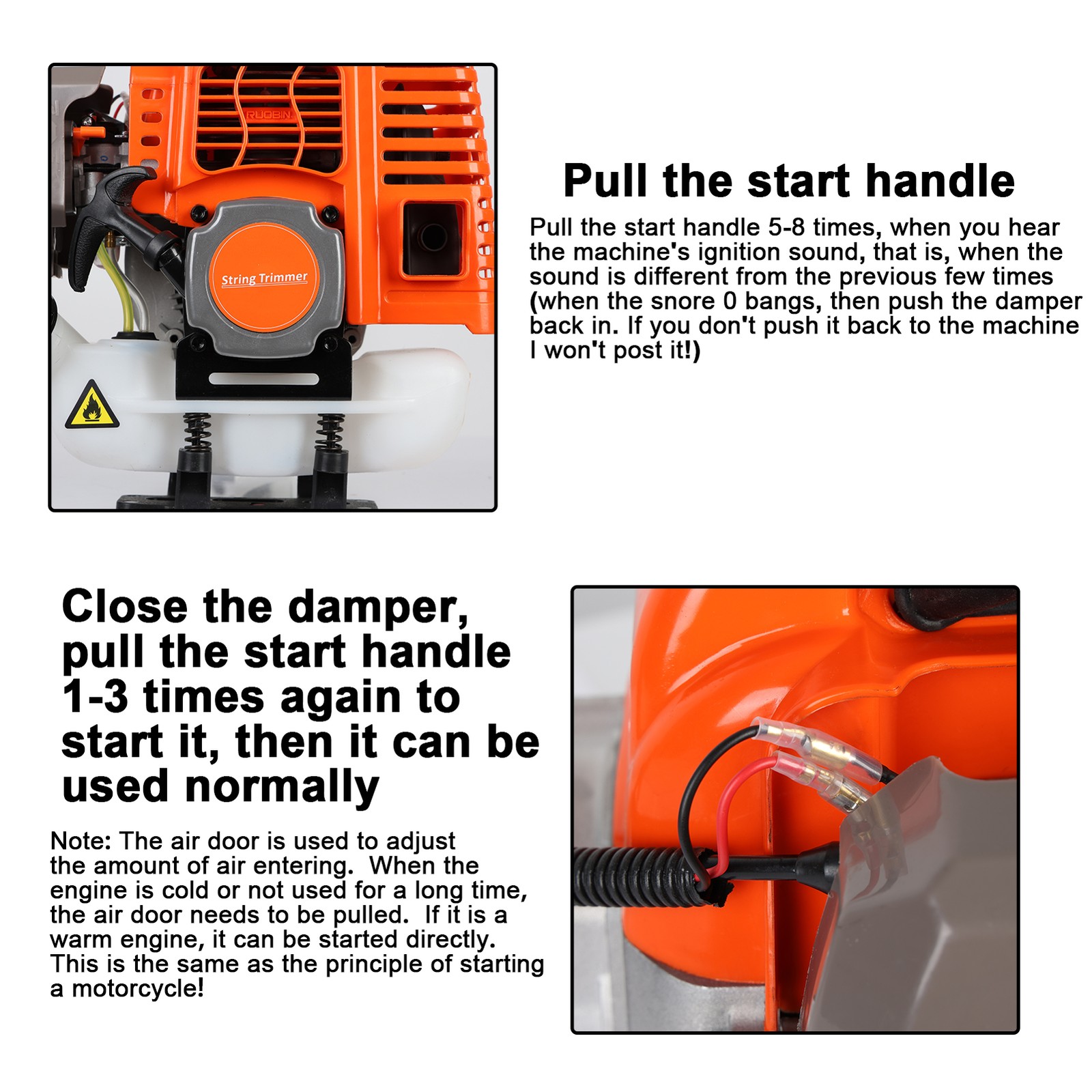 52CC 5 in 1 Brush Cutter 2-Stroke Weed Eater Wacker Gas Powered String Trimmer