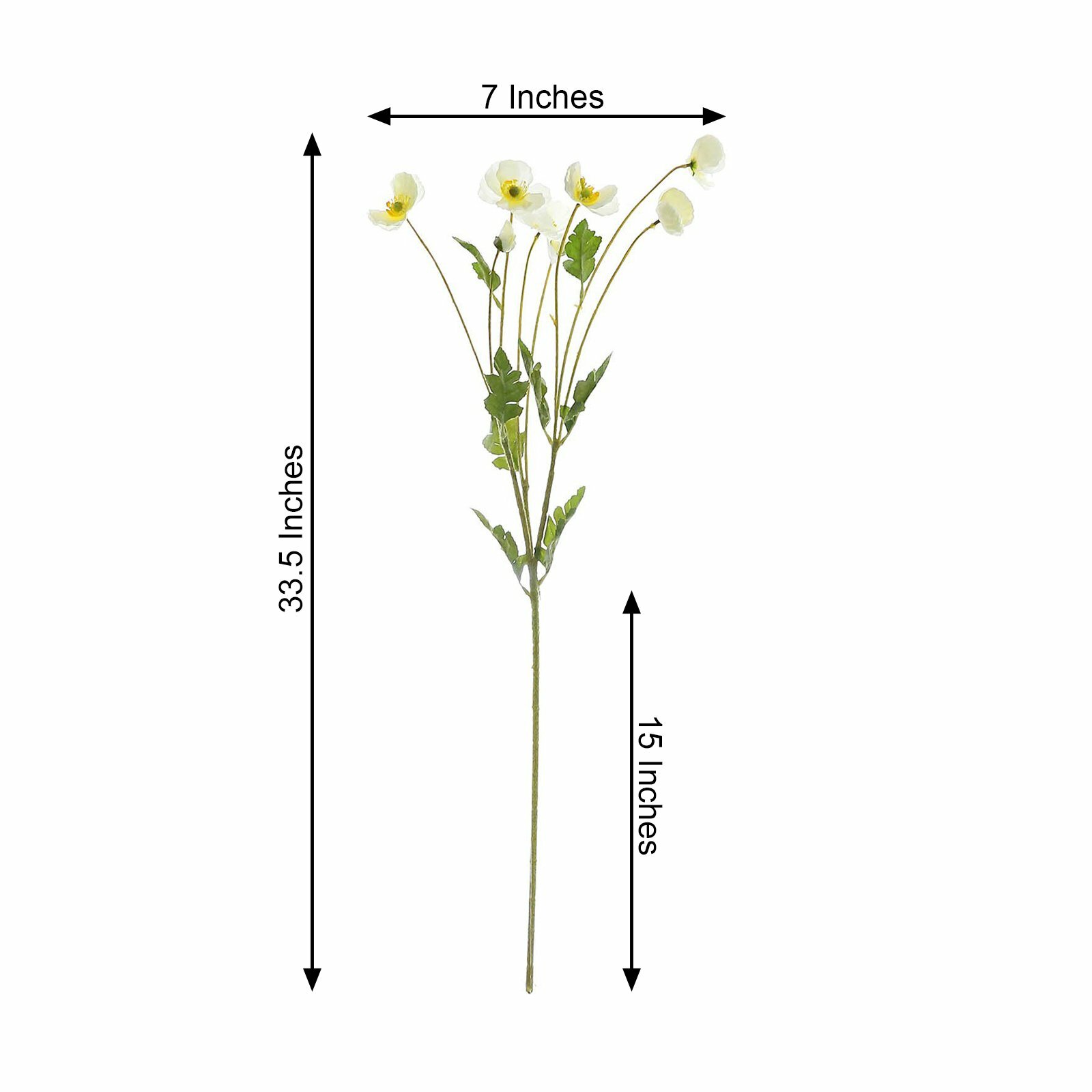 2 Bushes 33" Long Stem Silk Artificial Poppy Flower Sprays Party Decorations