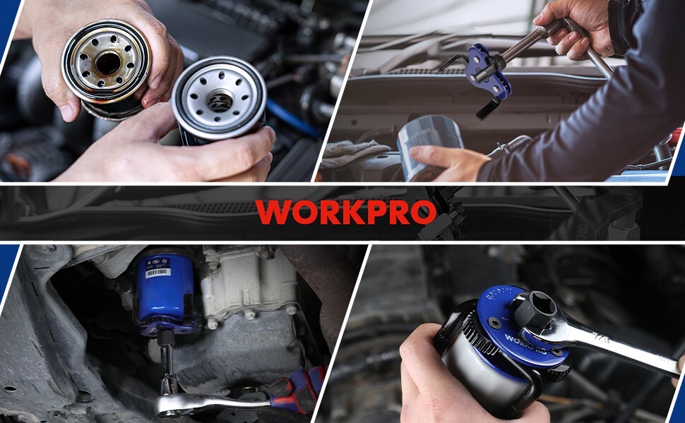 WORKPRO 2Pack Universal Oil Filter Wrench Adjustable Oil Filter Removal Tool Set
