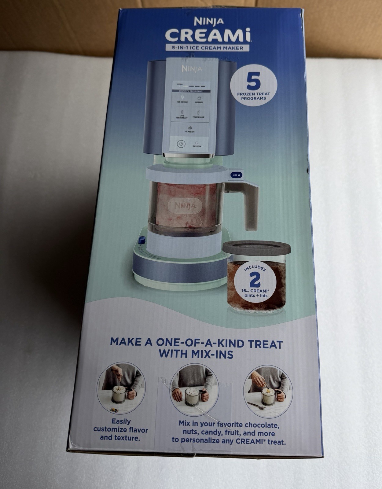 NEW Ninja CREAMi 5-in-1 Ice Cream Maker, NC300BL(Blue Lime) Sealed Box