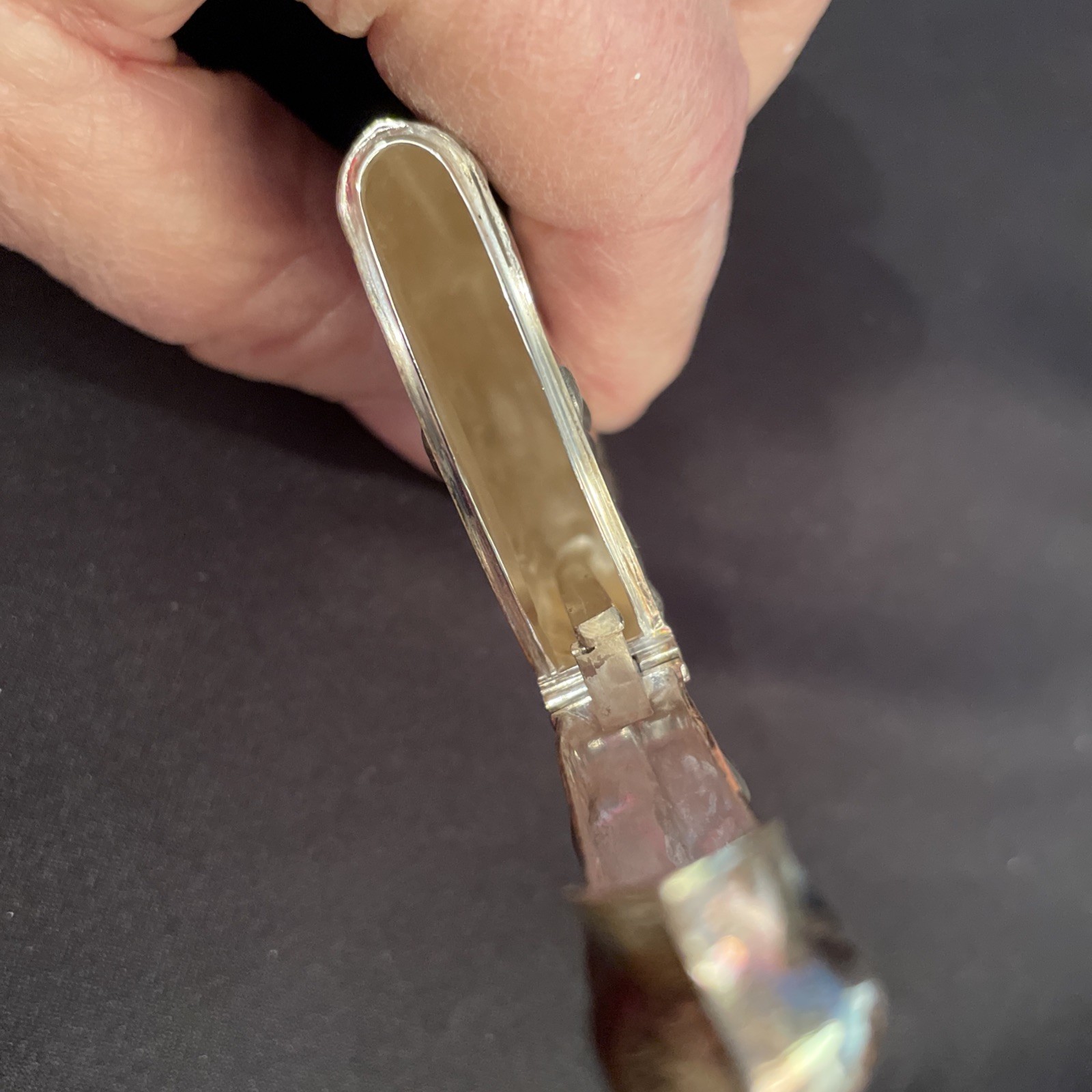 Wallace Sterling Silver Art Nouveau Match Safe Nude Woman Wing-Like Hair 1.5 oz.