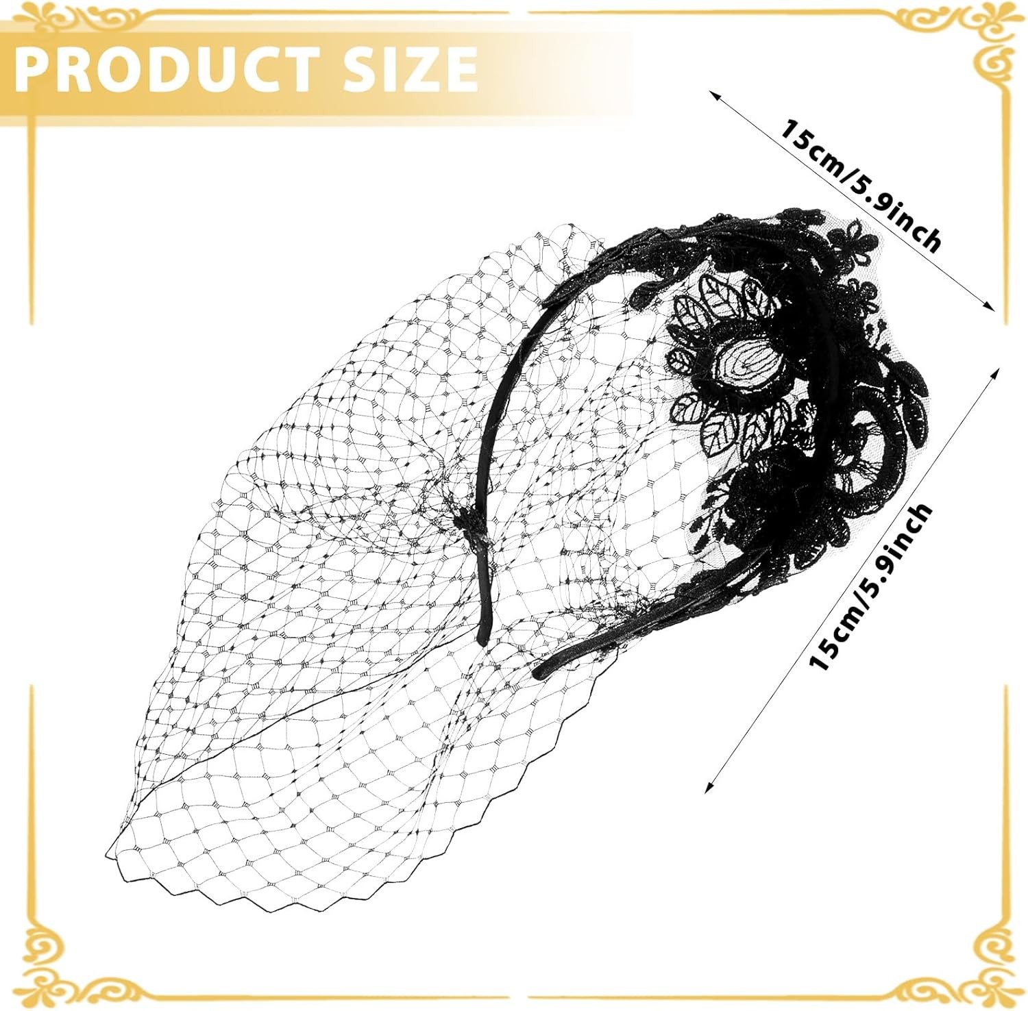 Giantree Black Veils for Women, Veil Mesh Headband, Wedding Veil...