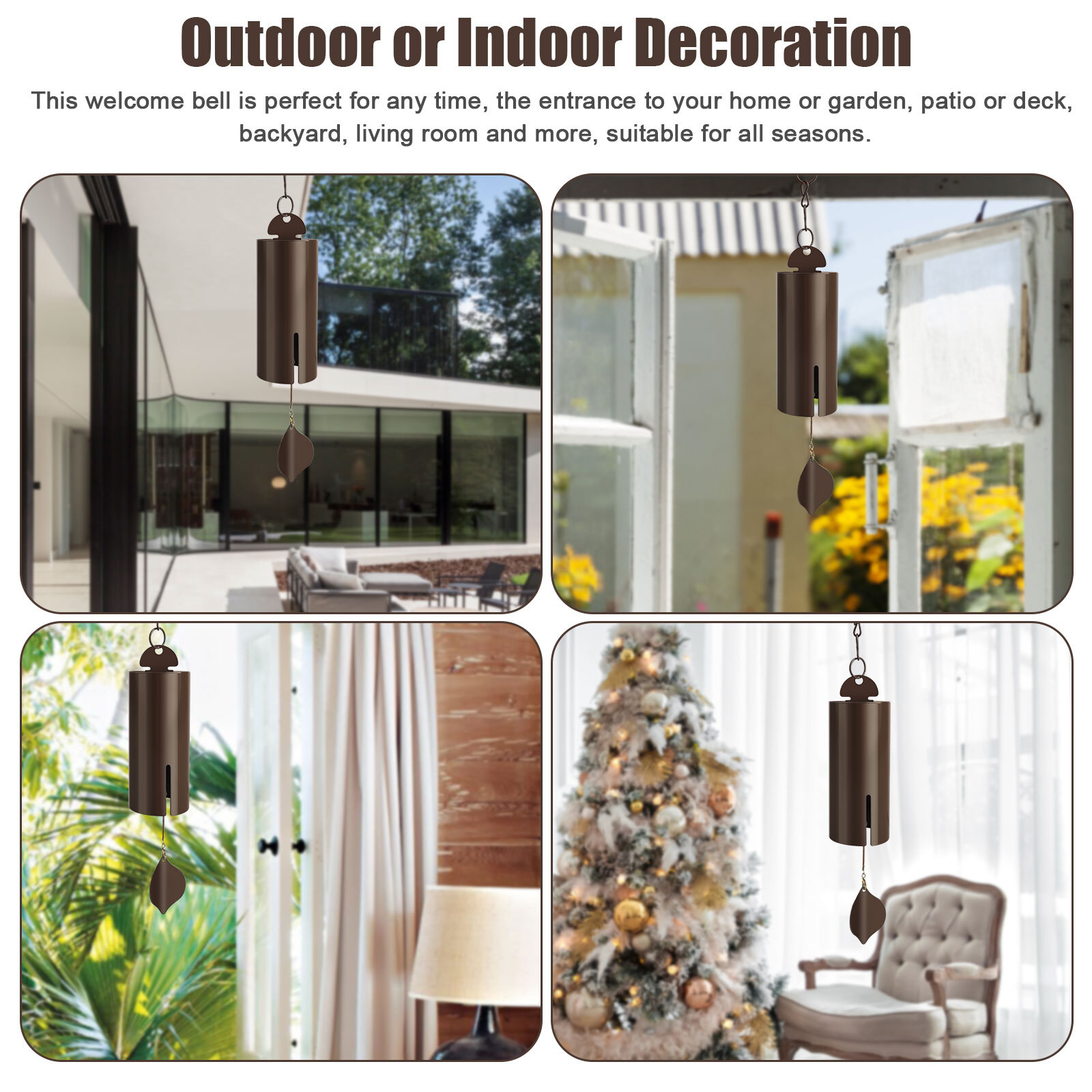 Large Deep Resonance Serenity Bell Heroic Wind Chime Outdoor Home Decor Windbell