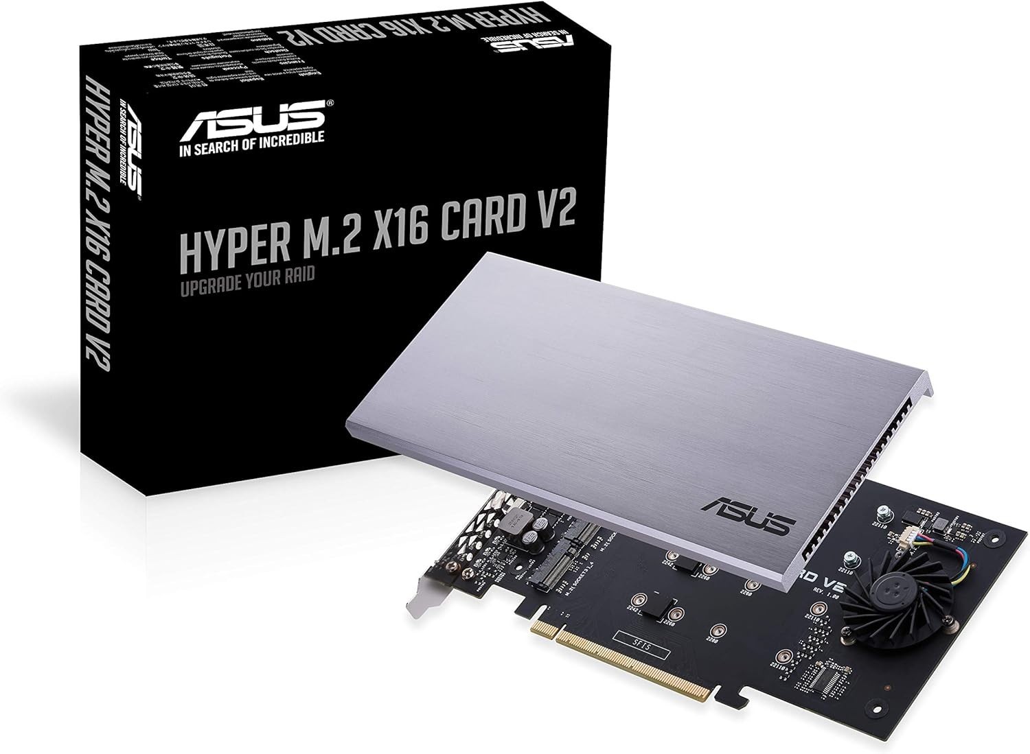 Hyper M.2 X16 PCIe 3.0 X4 Expansion Card V2 Supports 4 NVMe M.2 2242/2260/228...