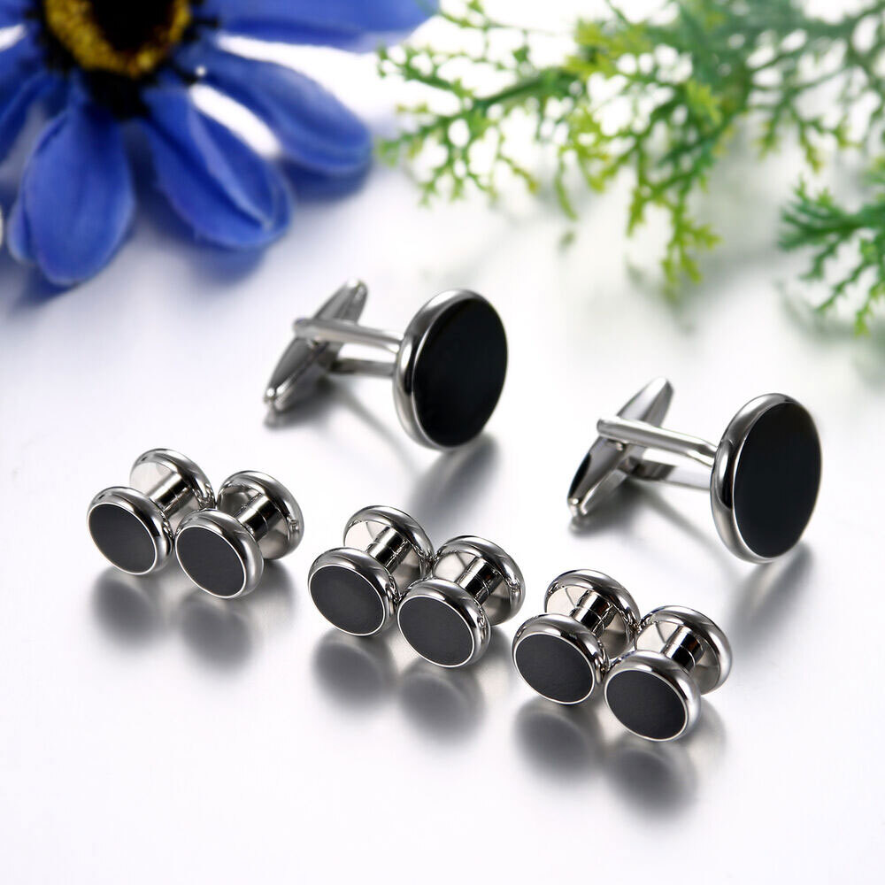 8Pc Mens Classical Shirt Tuxedo Cufflinks Wedding Party Buttons Cuff Links Studs