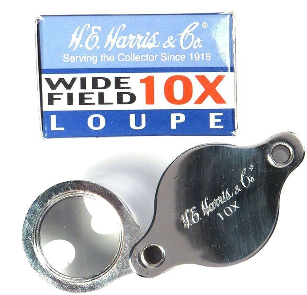 Coin Currency Collector Loupe Harris 10X Magnifier High Power Double lenses New